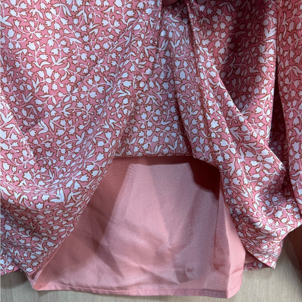 J.Crew Womens Floral Print Long Sleeve Blouse S Pink & White - Picture 6 of 12